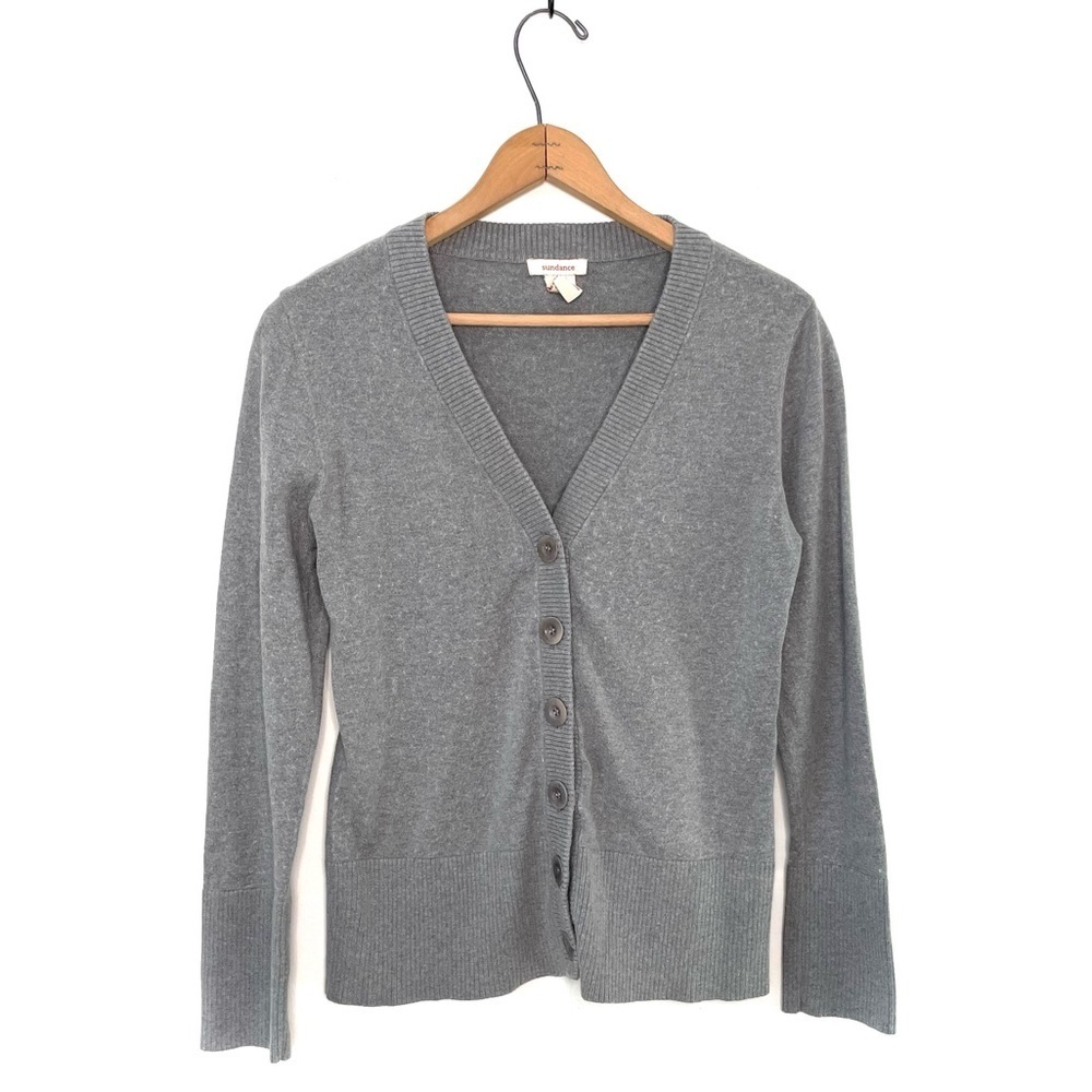 Sundance | Gray V-neck Button Down Cardigan Sweater
